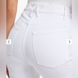 Good American Straight Leg Jeans Size 18 White Stretch Denim NWT
